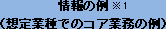 情報の例※1 （想定業種でのコア業務の例）